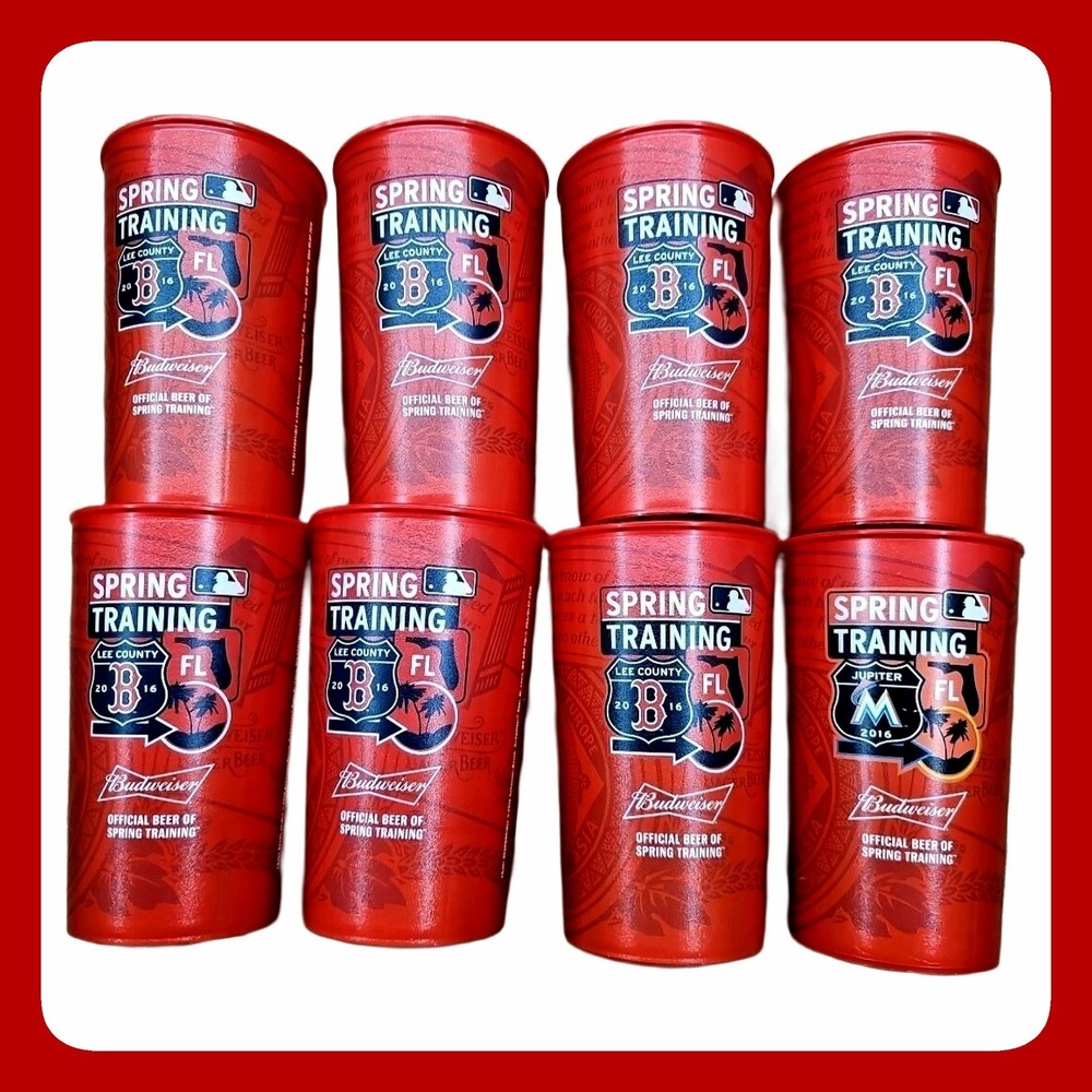 Budweiser 2016 MLB Spring Training Souvenir Cups Lot Red‎ Sox Marlins TM-22T